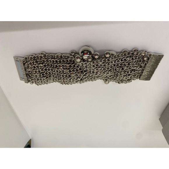 HSN CHAIN METAL BRACELET WITH CLUSTERS OF BEADS - Picture 4 of 11